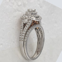 Load image into Gallery viewer, 14kt Two-tone Gold Womens Round Diamond Bridal Wedding Engagement Ring Band Set 1-1/5 Cttw (Certified)
