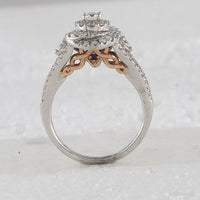 Load image into Gallery viewer, 14kt Two-tone Gold Womens Round Diamond Bridal Wedding Engagement Ring Band Set 1-1/5 Cttw (Certified)
