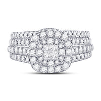 Load image into Gallery viewer, 14kt White Gold Womens Princess Diamond Bridal Wedding Engagement Ring Band Set 1.00 Cttw
