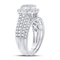 Load image into Gallery viewer, 14kt White Gold Womens Princess Diamond Bridal Wedding Engagement Ring Band Set 1.00 Cttw
