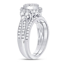 Load image into Gallery viewer, 14kt White Gold Womens Princess Diamond Bridal Wedding Engagement Ring Band Set 1.00 Cttw
