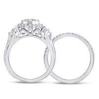 Load image into Gallery viewer, 14kt White Gold Womens Princess Diamond Bridal Wedding Engagement Ring Band Set 1.00 Cttw
