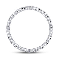 Load image into Gallery viewer, 14kt White Gold Womens Round Diamond Machine-Set Band Ring 1/8 Cttw
