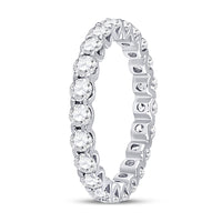 Load image into Gallery viewer, 14kt White Gold Womens Round Diamond Timeless Eternity Ring 2.00 Cttw
