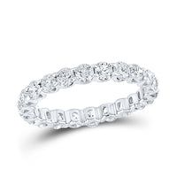 Load image into Gallery viewer, 14kt White Gold Womens Round Diamond Timeless Eternity Ring 2.00 Cttw
