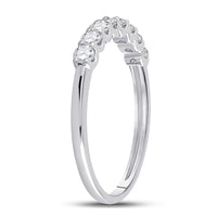 Load image into Gallery viewer, 14kt White Gold Womens Round Diamond Classic Anniversary Band Ring 1/2 Cttw
