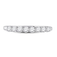 Load image into Gallery viewer, 14kt White Gold Womens Round Diamond Classic Anniversary Band Ring 1/2 Cttw
