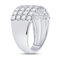 Load image into Gallery viewer, 14kt White Gold Womens Round Diamond Anniversary Band Ring 2.00 Cttw
