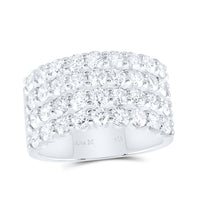 Load image into Gallery viewer, 14kt White Gold Womens Round Diamond Anniversary Band Ring 2.00 Cttw
