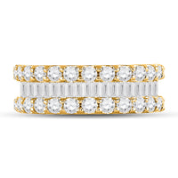 Load image into Gallery viewer, 14kt Yellow Gold Womens Baguette Diamond Anniversary Ring 2-5/8 Cttw

