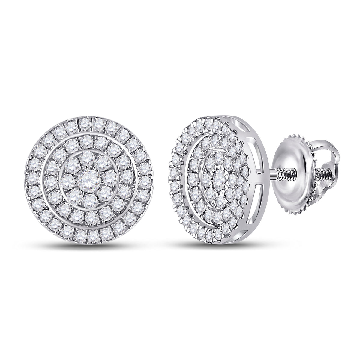 1 CTW-DIA ROUND EARRING