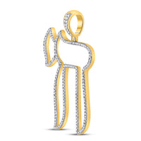 Load image into Gallery viewer, 10kt Yellow Gold Mens Round Diamond Jewish Hebrew Chai Charm Pendant 5/8 Cttw
