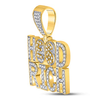 Load image into Gallery viewer, 10kt Yellow Gold Mens Round Diamond Hood Rich Charm Pendant 1-3/4 Cttw
