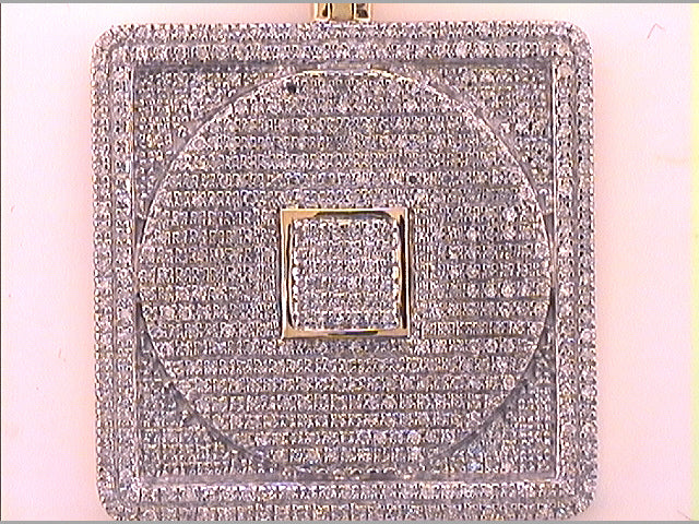 10kt Yellow Gold Mens Round Diamond Record Charm Pendant 2.00 Cttw