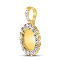 Load image into Gallery viewer, 10kt Yellow Gold Mens Round Diamond Circle Cluster Picture Memory Pendant 2.00 Cttw
