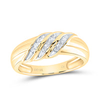 Load image into Gallery viewer, 10kt Yellow Gold His Hers Round Diamond Solitaire Matching Bridal Wedding Ring Band Set 5/8 Cttw
