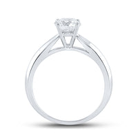 Load image into Gallery viewer, 14kt White Gold Womens Round Diamond Solitaire Bridal Wedding Engagement Ring 1.00 Cttw (Certified)
