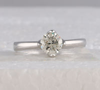 Load image into Gallery viewer, 14kt White Gold Womens Round Diamond Solitaire Bridal Wedding Engagement Ring 1.00 Cttw (Certified)
