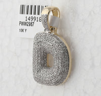 Load image into Gallery viewer, 10kt Yellow Gold Mens Round Diamond &quot;&quot;D&quot;&quot; Letter Charm Pendant 7/8 Cttw
