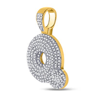 Load image into Gallery viewer, 10kt Yellow Gold Mens Round Diamond &quot;&quot;Q&quot;&quot; Letter Charm Pendant 3/4 Cttw
