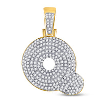 Load image into Gallery viewer, 10kt Yellow Gold Mens Round Diamond &quot;&quot;Q&quot;&quot; Letter Charm Pendant 3/4 Cttw
