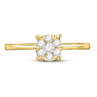 Load image into Gallery viewer, 10kt Yellow Gold Womens Round Diamond Fashion Cluster Ring 1/4 Cttw
