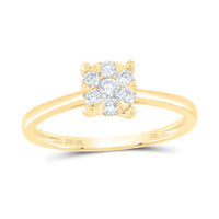 Load image into Gallery viewer, 10kt Yellow Gold Womens Round Diamond Fashion Cluster Ring 1/4 Cttw
