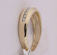 Load image into Gallery viewer, 10kt Yellow Gold Mens Round Diamond Wedding Channel-Set Band Ring 1/5 Cttw

