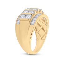 Load image into Gallery viewer, 14kt Yellow Gold Mens Round Diamond Wedding Channel-Set Band Ring 3.00 Cttw
