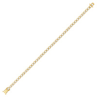 Load image into Gallery viewer, 14kt Yellow Gold Womens Round Diamond Classic Tennis Bracelet 4.00 Cttw
