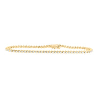 Load image into Gallery viewer, 10kt Yellow Gold Womens Round Diamond Classic Tennis Bracelet 1.00 Cttw

