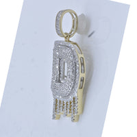 Load image into Gallery viewer, 10kt Yellow Gold Mens Round Diamond &quot;&quot;D&quot;&quot; Letter Charm Pendant 3/4 Cttw
