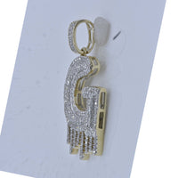 Load image into Gallery viewer, 10kt Yellow Gold Mens Round Diamond &quot;&quot;G&quot;&quot; Letter Charm Pendant 5/8 Cttw
