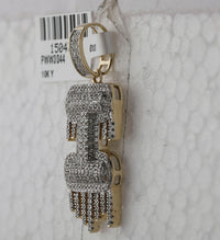 Load image into Gallery viewer, 10kt Yellow Gold Mens Round Diamond &quot;&quot;I&quot;&quot; Letter Charm Pendant 3/4 Cttw
