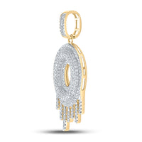 Load image into Gallery viewer, 10kt Yellow Gold Mens Round Diamond &quot;&quot;O&quot;&quot; Letter Charm Pendant 3/4 Cttw
