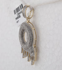 Load image into Gallery viewer, 10kt Yellow Gold Mens Round Diamond &quot;&quot;Q&quot;&quot; Letter Charm Pendant 7/8 Cttw
