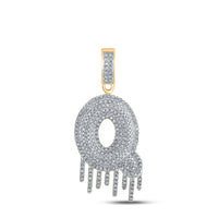 Load image into Gallery viewer, 10kt Yellow Gold Mens Round Diamond &quot;&quot;Q&quot;&quot; Letter Charm Pendant 7/8 Cttw
