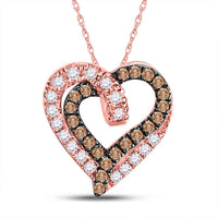 Load image into Gallery viewer, 1/3CTW-DIA CN NATURAL BROWN  HEART PENDANT
