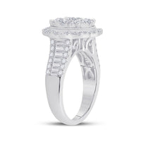 Load image into Gallery viewer, 14kt White Gold Womens Round Diamond Right Hand Cluster Ring 1-5/8 Cttw
