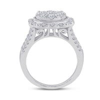 Load image into Gallery viewer, 14kt White Gold Womens Round Diamond Right Hand Cluster Ring 1-5/8 Cttw

