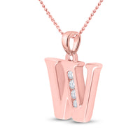 Load image into Gallery viewer, 1/20CTW-DIA CN GIFT INITIAL-&quot;W&quot; PENDANT

