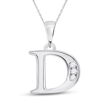 Load image into Gallery viewer, 1/20CTW-DIA CN LADIES INITIAL &quot;D&quot; PENDANT
