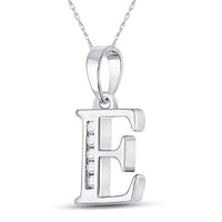 Load image into Gallery viewer, 1/20CTW-DIA CN LADIES INITIA &quot;E&quot; PENDANT

