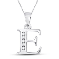 Load image into Gallery viewer, 1/20CTW-DIA CN LADIES INITIA &quot;E&quot; PENDANT
