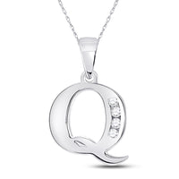 Load image into Gallery viewer, 1/20CTW-DIA CN LADIES INITIAL &quot; Q &quot; PENDANT
