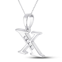Load image into Gallery viewer, 1/20CTW-DIA CN LADIES INITIAL &quot; X &quot; PENDANT
