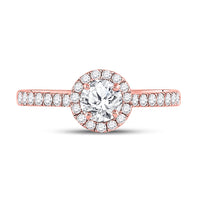 Load image into Gallery viewer, 14kt Rose Gold Womens Round Diamond Solitaire Bridal Wedding Engagement Ring 7/8 Cttw (Certified)
