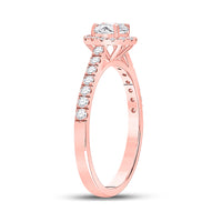 Load image into Gallery viewer, 14kt Rose Gold Womens Round Diamond Solitaire Bridal Wedding Engagement Ring 7/8 Cttw (Certified)
