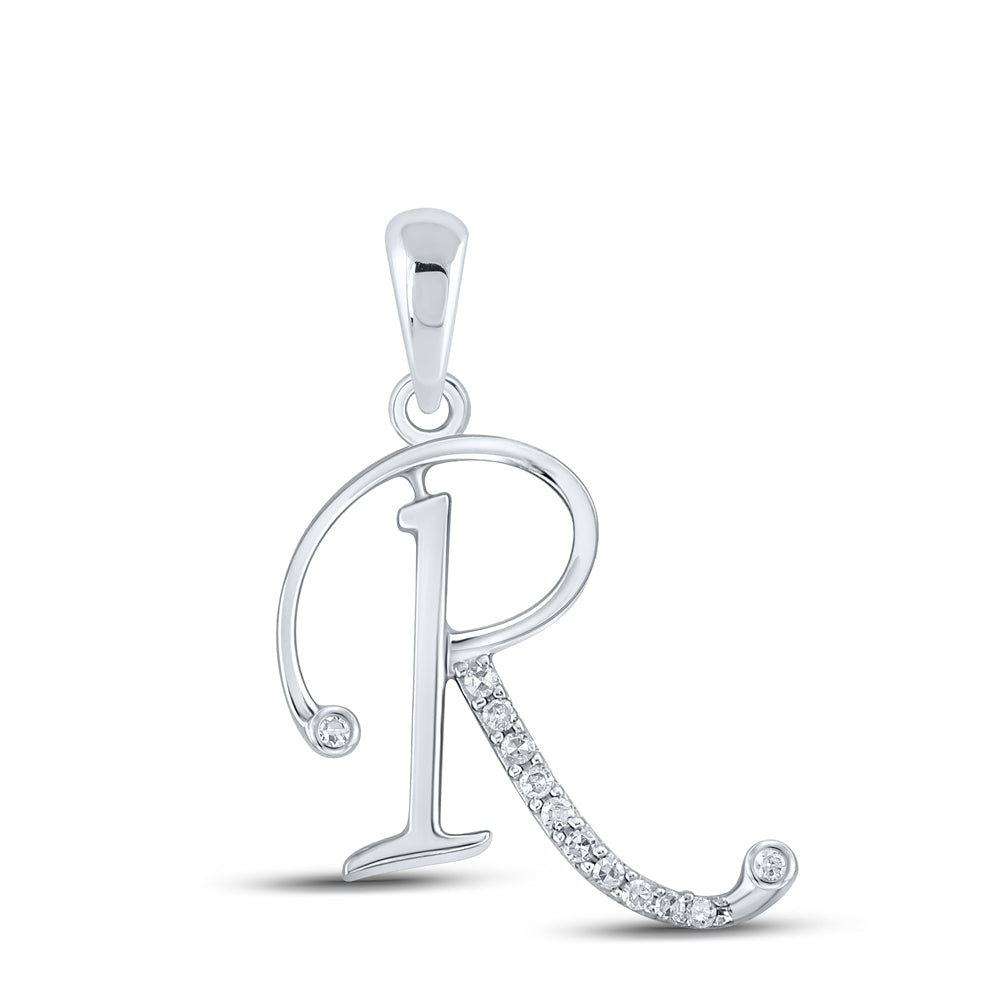 1/12CTW-DIA P1P2 GIFT INITIAL " R " PENDANT