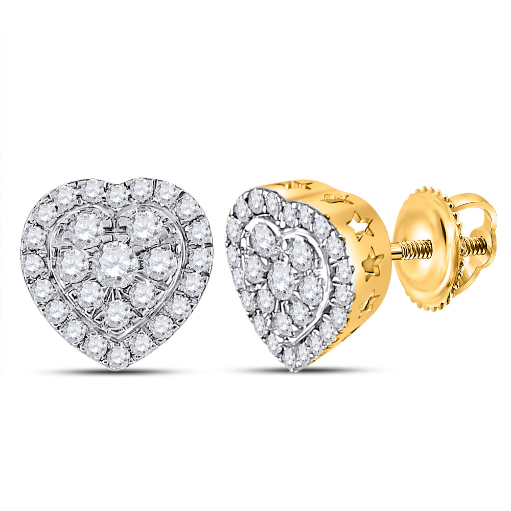 1/2CT-DIA CN FASHION HEART EARRING